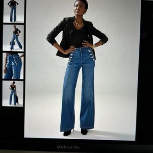 Women’s size 12 WHBM High Rise Mariner Wide Leg Jeans